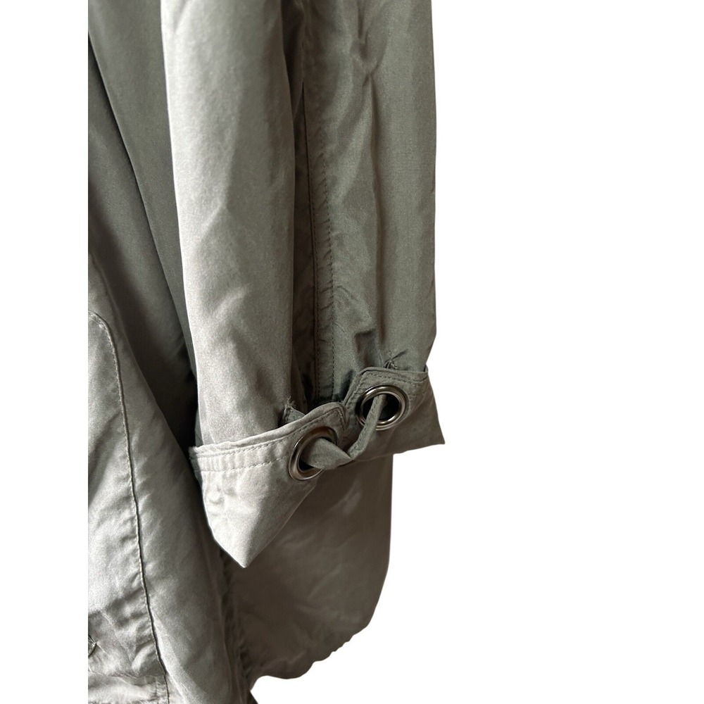 Chicos Utility Chic SILK Jacket Size 2 US 12 Green Lightweight Pockets - Picture 8 of 10